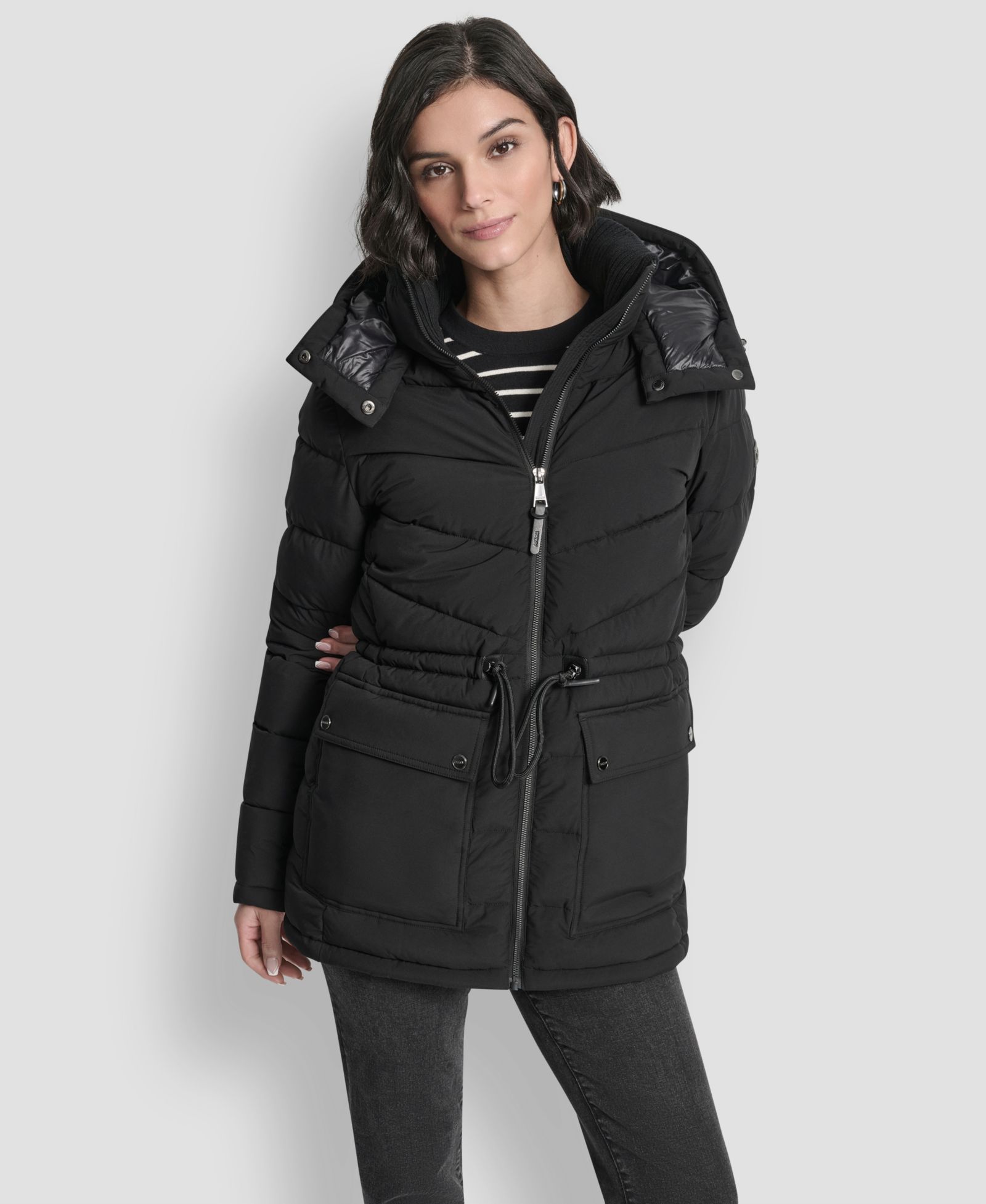 Женский DKNY Shine Hooded Anorak Puffer Coat