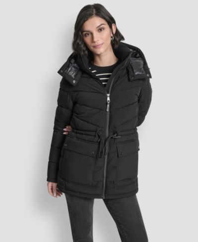 DKNY Women's Shine Hooded Anorak Puffer Coat