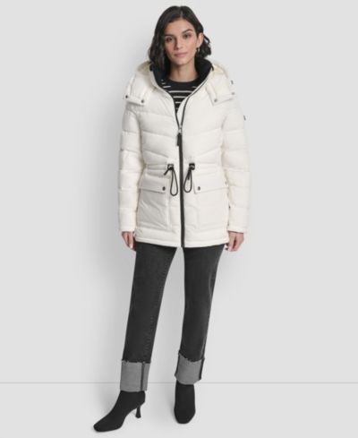 Женский DKNY Shine Hooded Anorak Puffer Coat