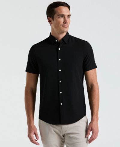 Perry Ellis Мужская рубашка из сирсакутера, slim-fit, с воротником