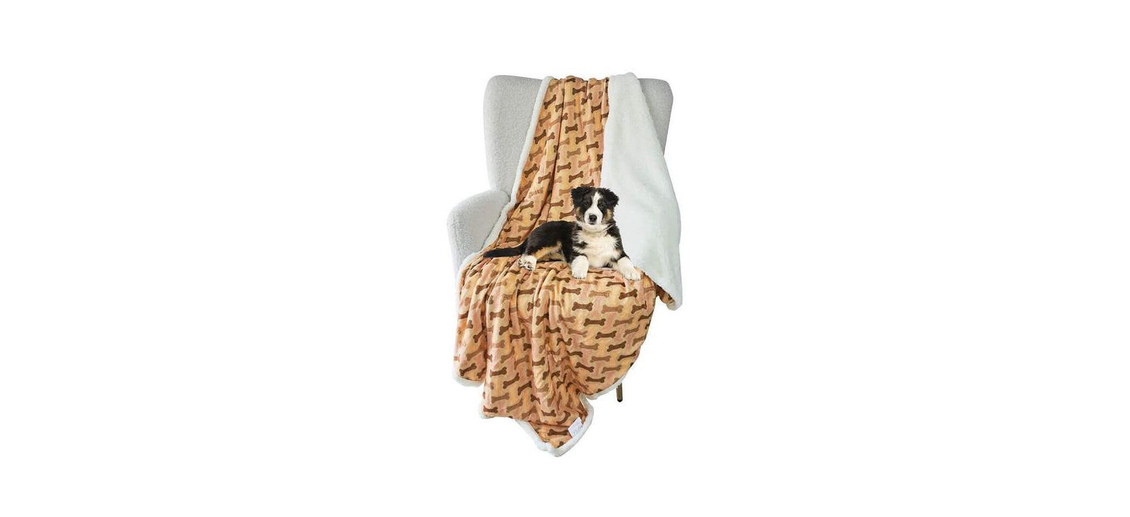 Мягкий фланелевый плед для домашних животных Happycare Tex Ultra soft cozy Flannel Paw Print & Sherpa pet Blanket