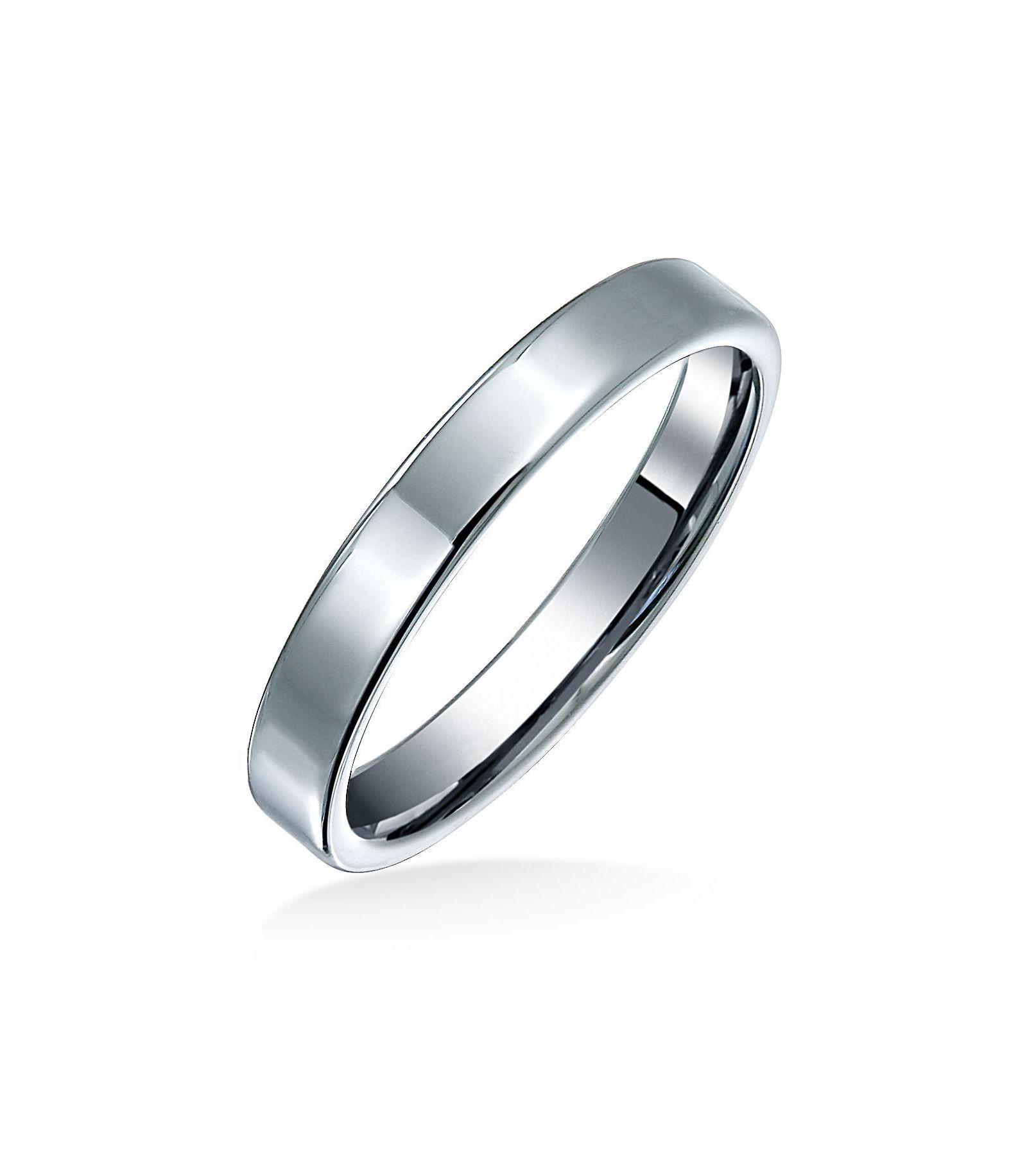 Свадебное кольцо Bling Jewelry Plain Basic 3MM Thin Flat Titanium Comfort Fit