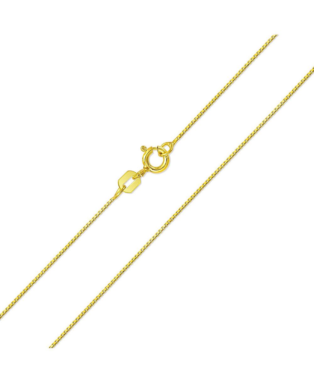 Bling Jewelry Basic Simple Yellow Gold Plated .925 Sterling Silver Box Chain Necklace 20"