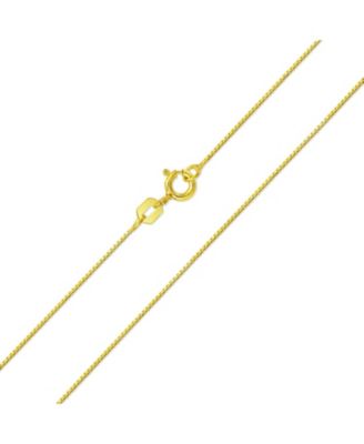 Bling Jewelry Basic Simple Yellow Gold Plated .925 Sterling Silver Box Chain Necklace 20"