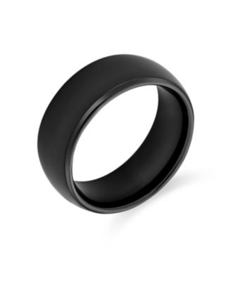 Bling Jewelry Plain Dome 8MM Band Ring Black Tone Titanium Comfort Fit