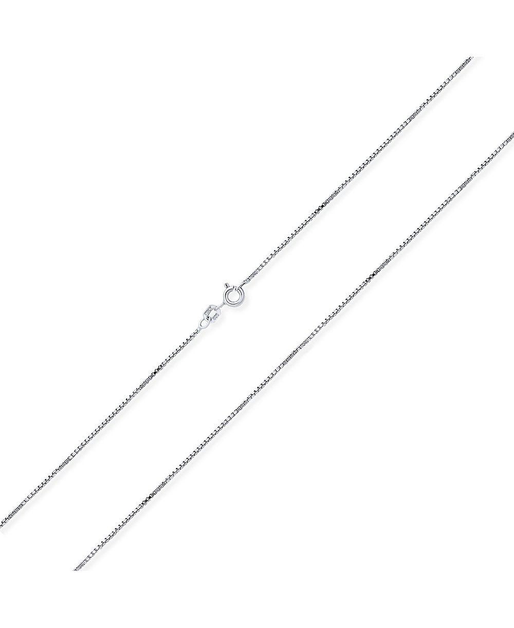 Bling Jewelry Basic Simple Silver Plated .925 Sterling Silver Box Chain Necklace 16"
