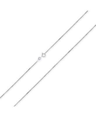 Тонкая базовая простая цепочка-ожерелье Bling Jewelry 019 Gauge.925 Sterling Silver Box Chain