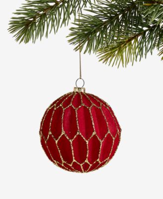 Красное украшение Holiday Lane Berry Tones Red Honeycomb Ball Ornament