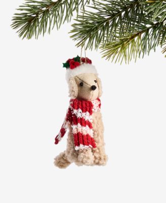 Украшение Holiday Lane Pets Golden Dog with Santa Hat