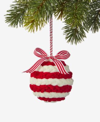 Красное полосатое украшение Holiday Lane Christmas Cheer Soft Red Stripe Ball Ornament