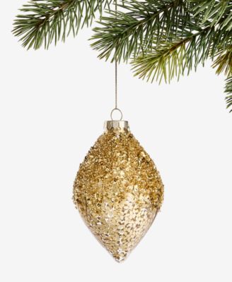 Елочное украшение Holiday Lane Berry Tones Gold Glass Drop