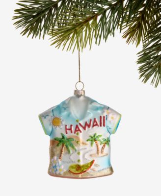 Украшение на елку Holiday Lane Hawaii Glass Glittered Shirt