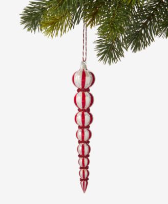 Рождественский шар Holiday Lane Christmas Cheer Red Stripe Finial