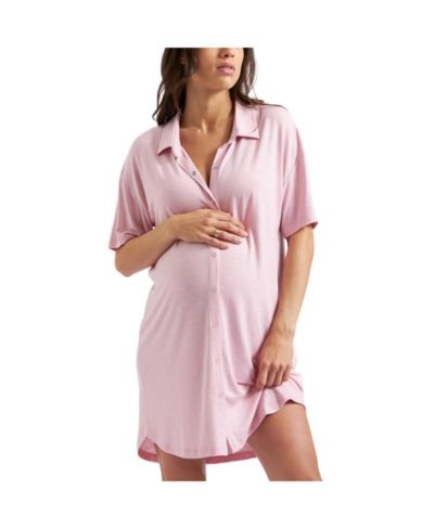 Ripe Maternity Maternity Dreamy Night Shirt in Dusty Pink - Comfy and Stylish Sleepwear