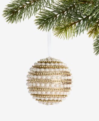 Украшение Holiday Lane Gilded Glamour Pearl Stripe Ball