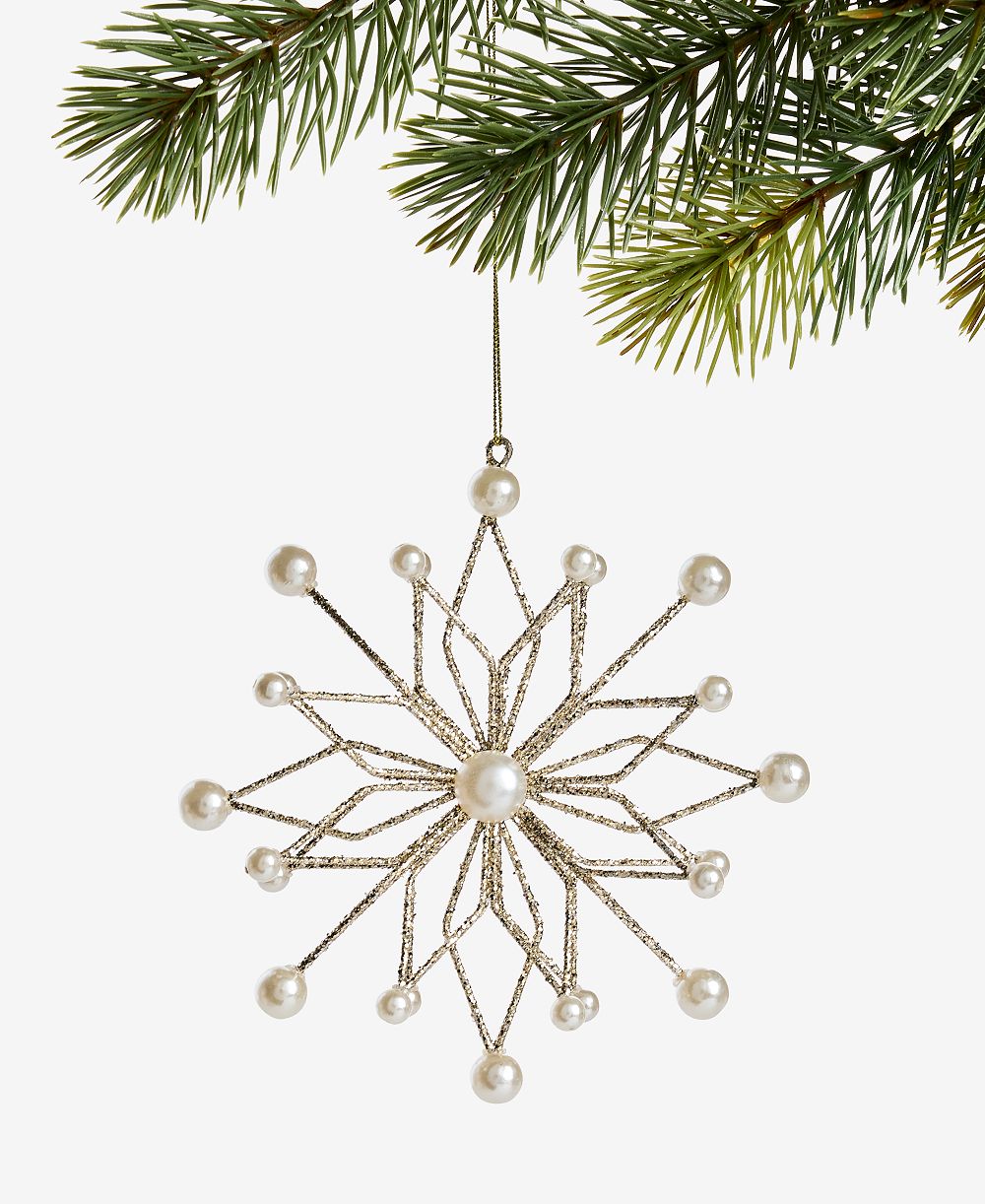 Holiday Lane Gilded Glamour Iron Gem Snowflake Ornament, Macy's Exclusive