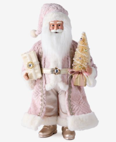 Holiday Lane Opulence Caucasian Santa With Gold Gifts, Macy's Exclusive