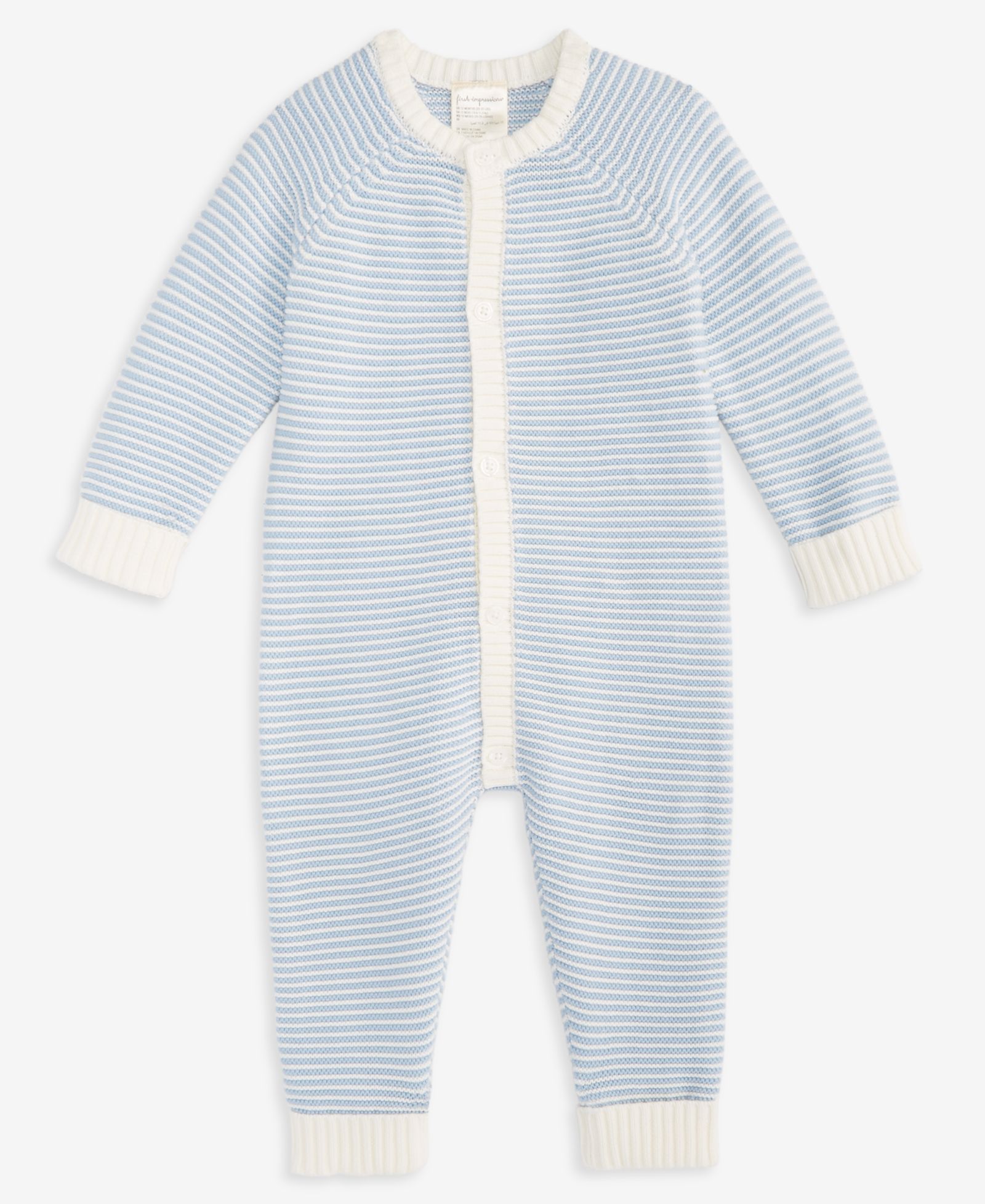 First Impressions Everyday Baby Essentials Baby Striped Cotton Coverall, Macy's Exclusive