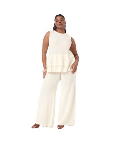 June & Vie Women's Ruffled-Hem Peplum Tank Top