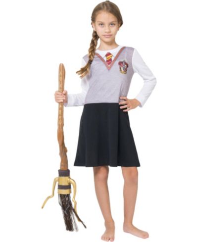 Harry Potter Girls' Hermione Gryffindor Uniform Kids Long-Sleeve Nightgown Pajama