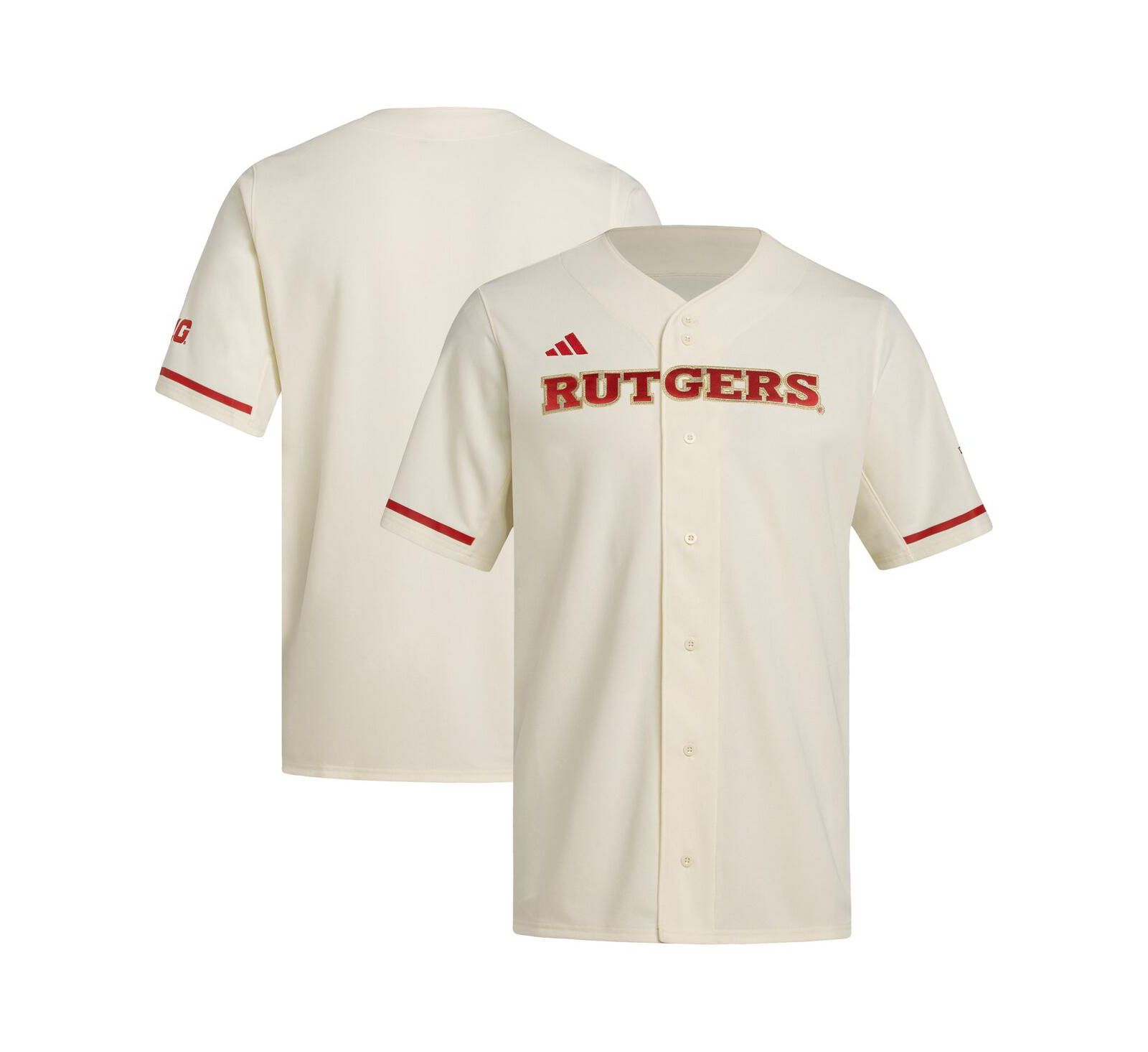 Мужская реплика бейсбольной джерси Adidas Cream Rutgers Scarlet Knights