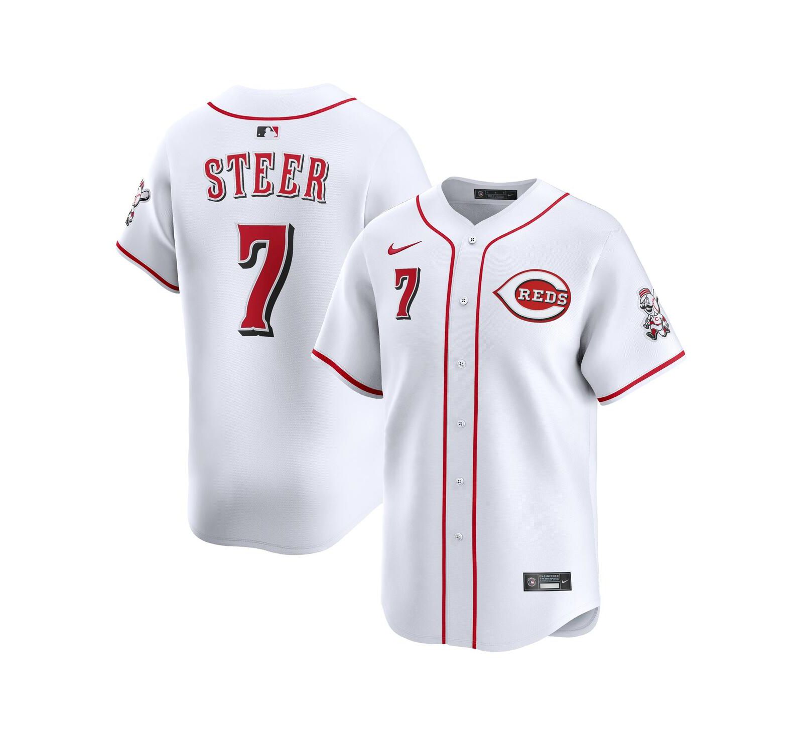 Футболка-джерси Nike Men's Spencer Steer White Cincinnati Reds Alternate Limited Player