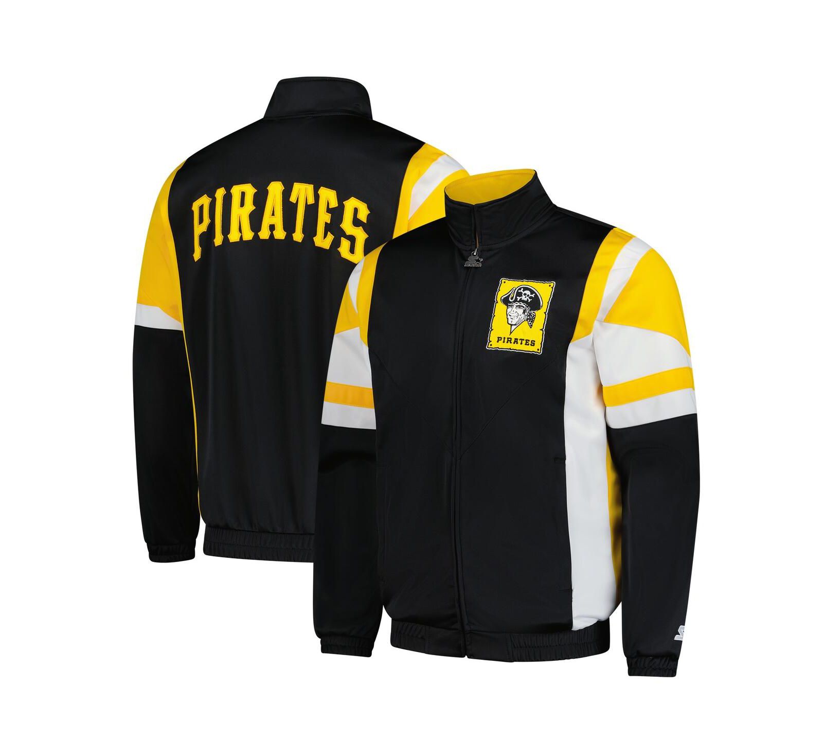 Starter Men's Black/Gold Pittsburgh Pirates Contender Tricot Full-Zip Track Jacket