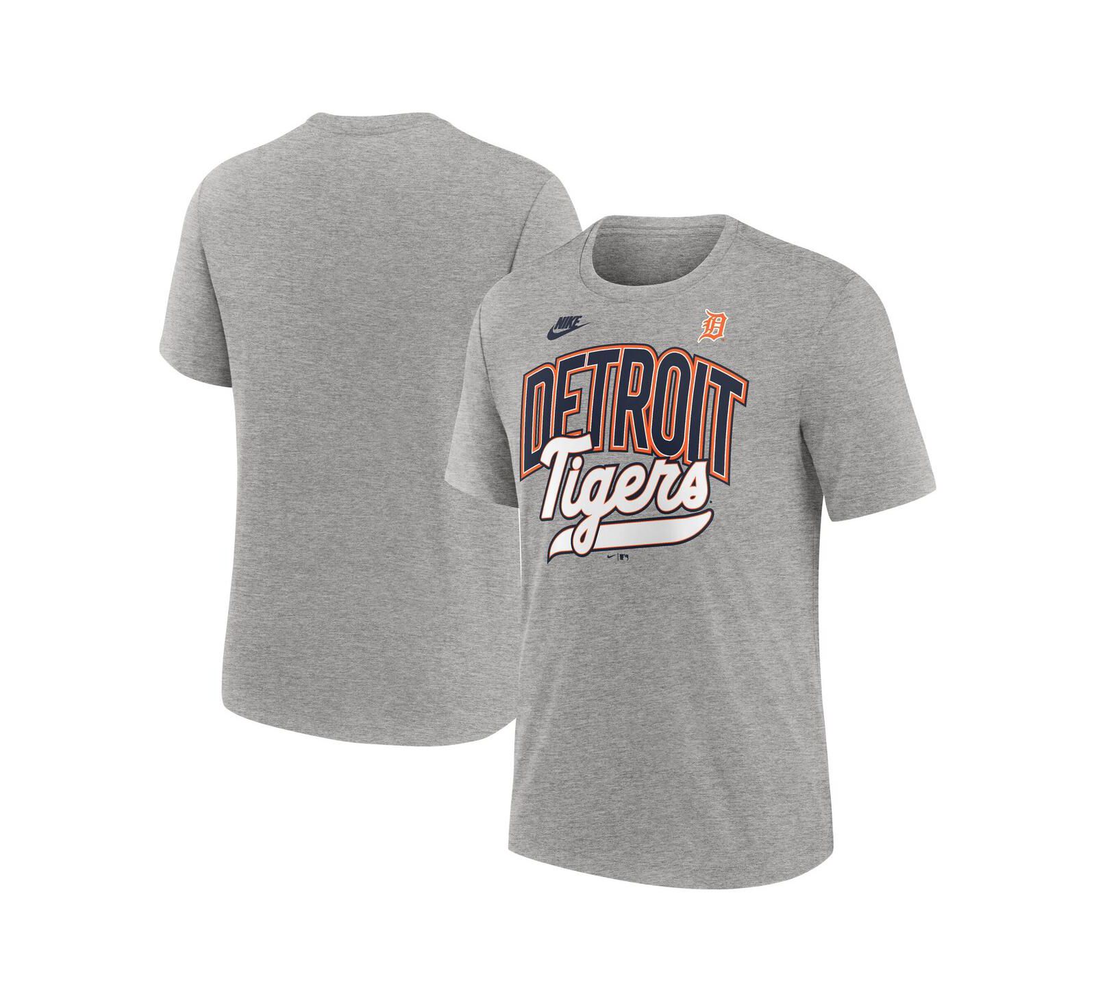 Nike Men's Heather Gray Detroit Tigers Cooperstown Collection Retro Tri-Blend T-Shirt
