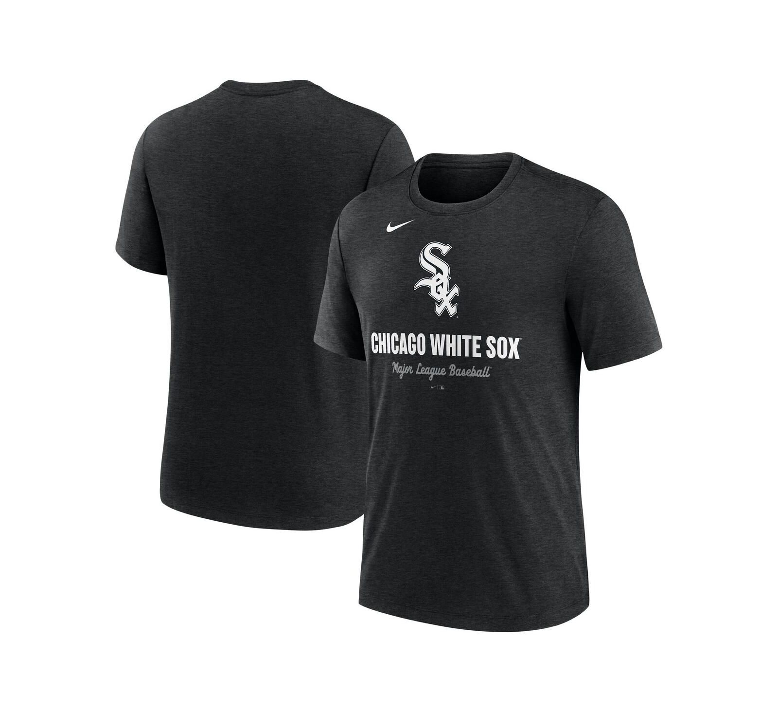 Nike Men's Heather Black Chicago White Sox Logo Tri-Blend T-Shirt