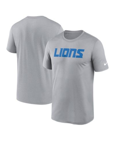 Nike Мужская футболка Detroit Lions Primetime Legend Wordmark Performance, серый меланж