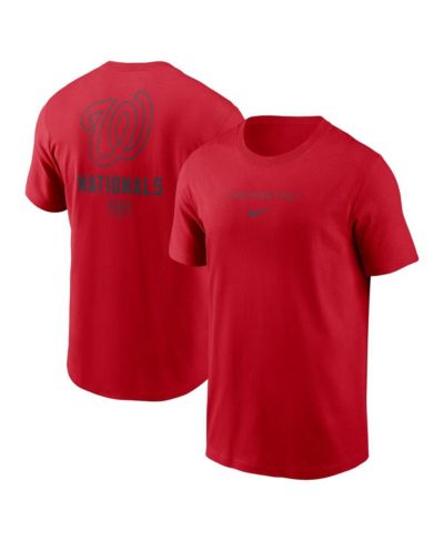 Nike Мужской Red Washington Nationals Large Logo Back Stack T-Shirt