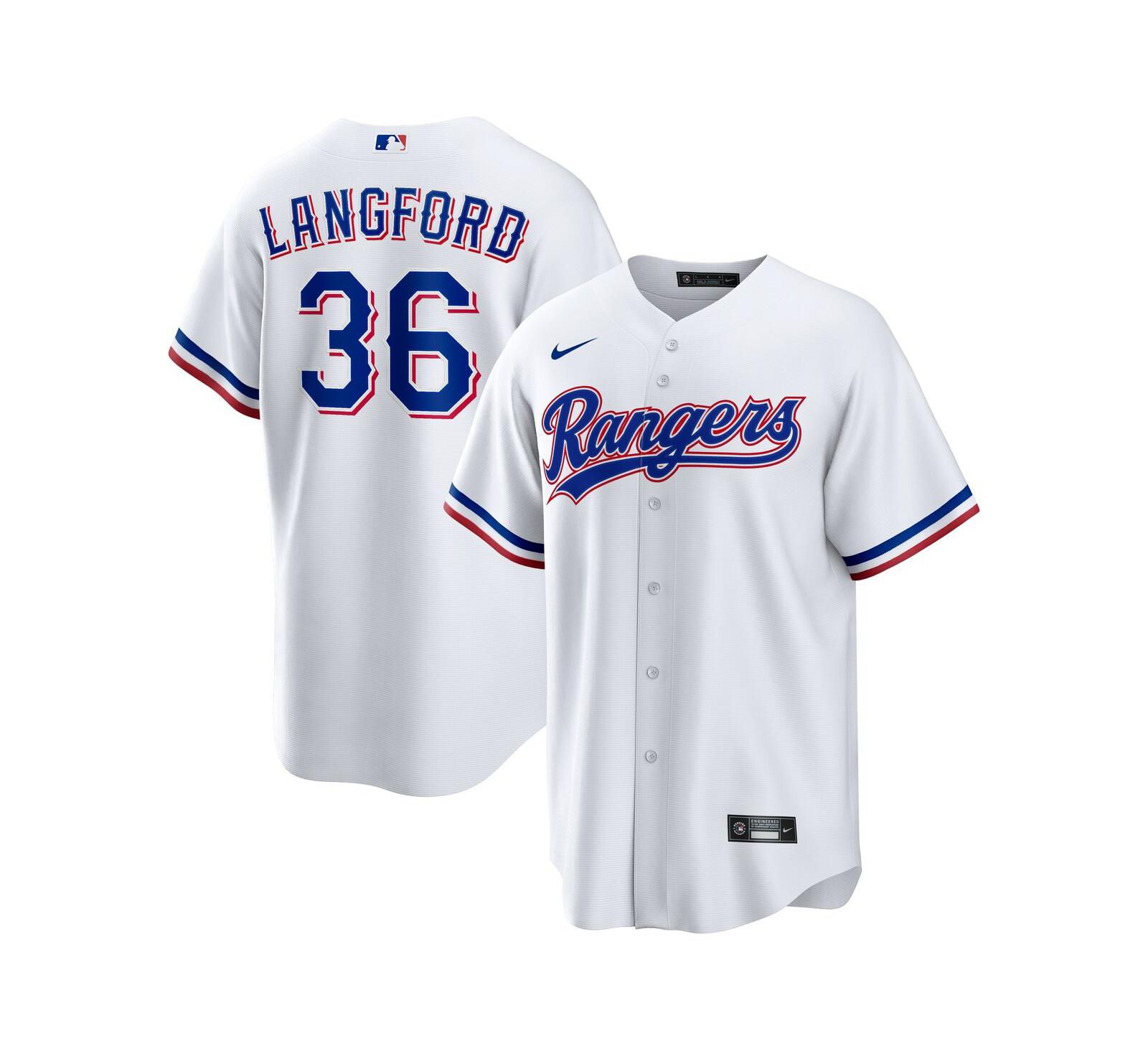 Мужская джерси Nike Wyatt Langford White Texas Rangers Home Replica