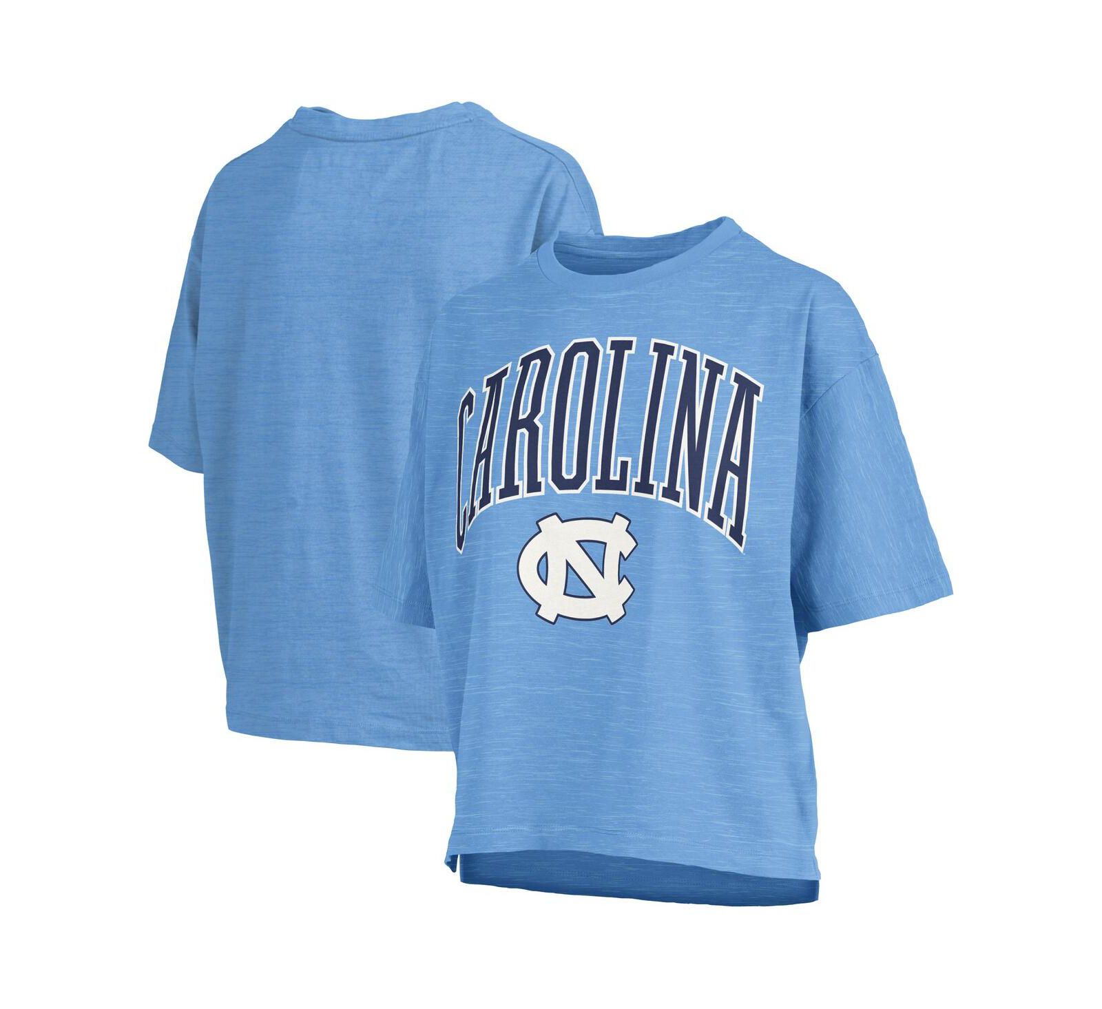 Женская футболка Pressbox Women's Carolina Blue North Carolina Tar Heels Nelson Arch Over Logo Oversized Slub T-Shirt