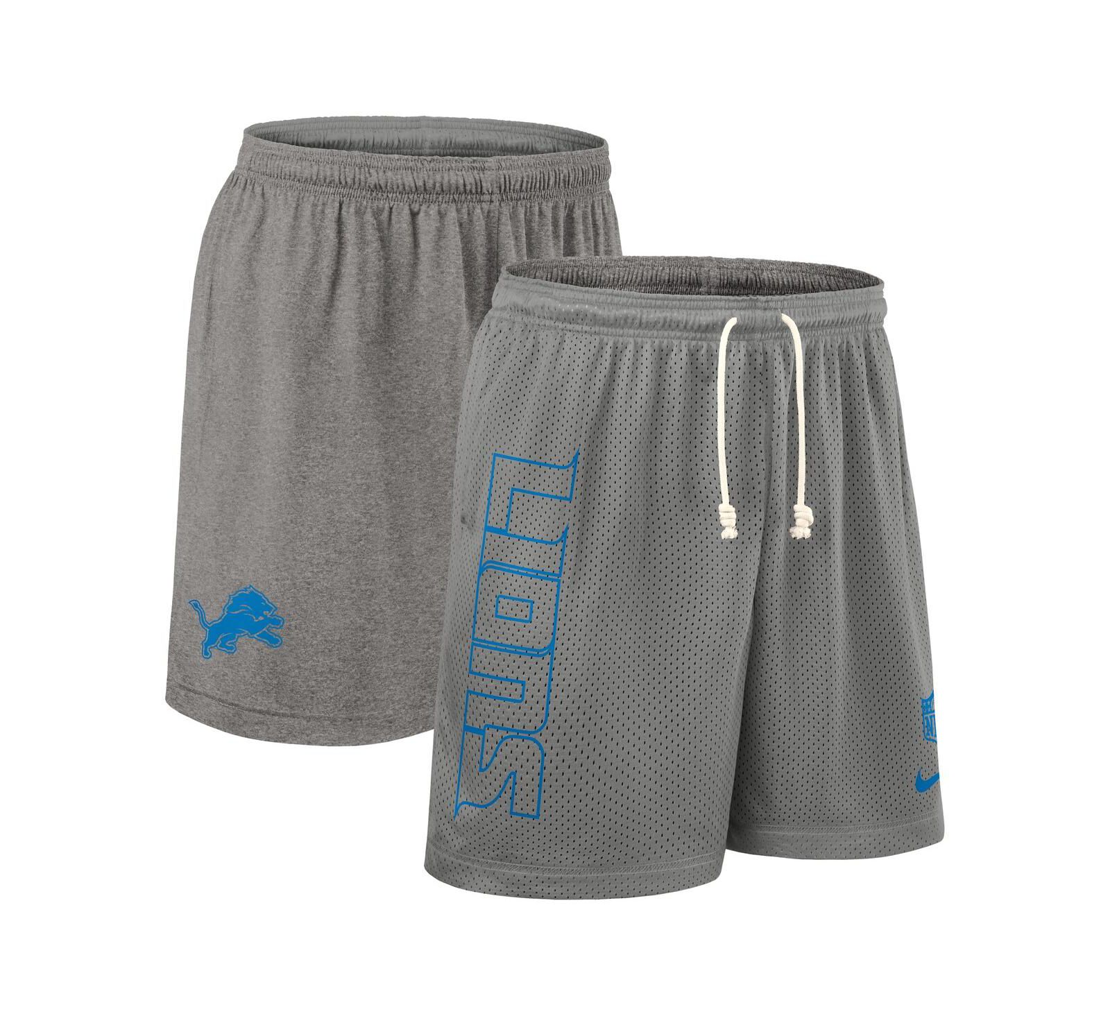 Nike Men's Gray Detroit Lions Sideline Reversible Performance Shorts