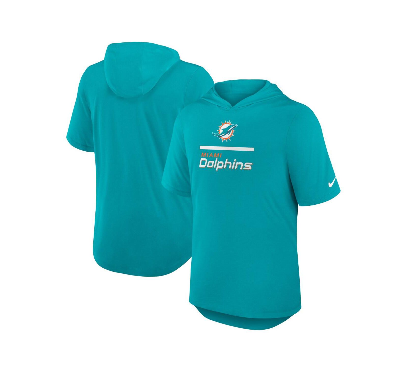 Nike Мужская футболка-худи Miami Dolphins Tri-Blend Aqua