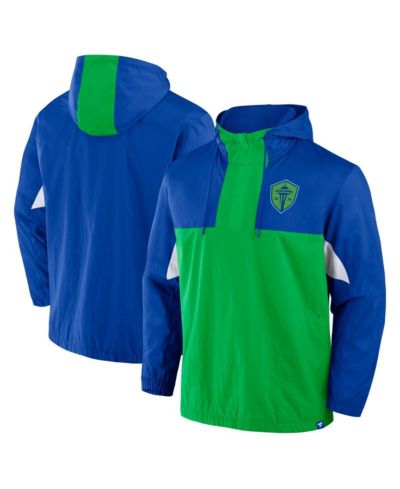 Мужское худи Fanatics Royal Seattle Sounders FC Free Kick Woven с молнией на четверть