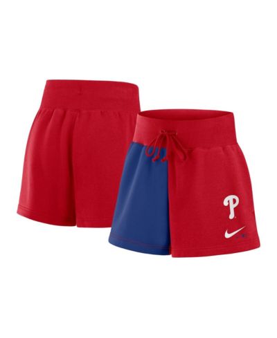 Шорты Nike Women's Red/Royal Philadelphia Phillies Color Block Phoenix Fleece Lounge