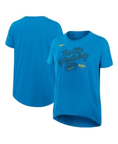 Женская футболка Nike Philadelphia Phillies 2025 City Connect Flowy Fashion Tri-Blend Performance, синяя