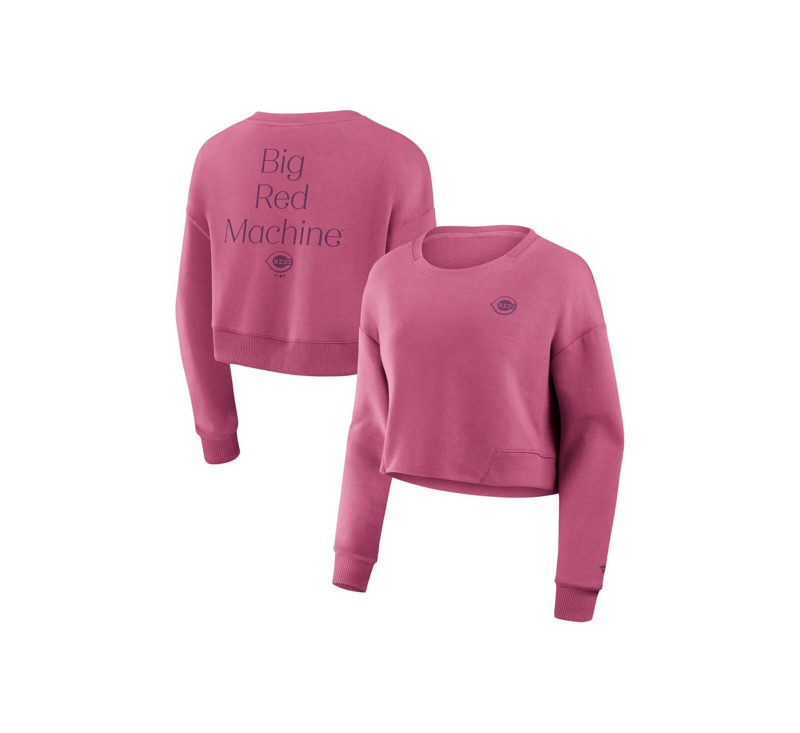 Женская толстовка Fanatics Pink Cincinnati Reds Relax Studio Cropped Pullover