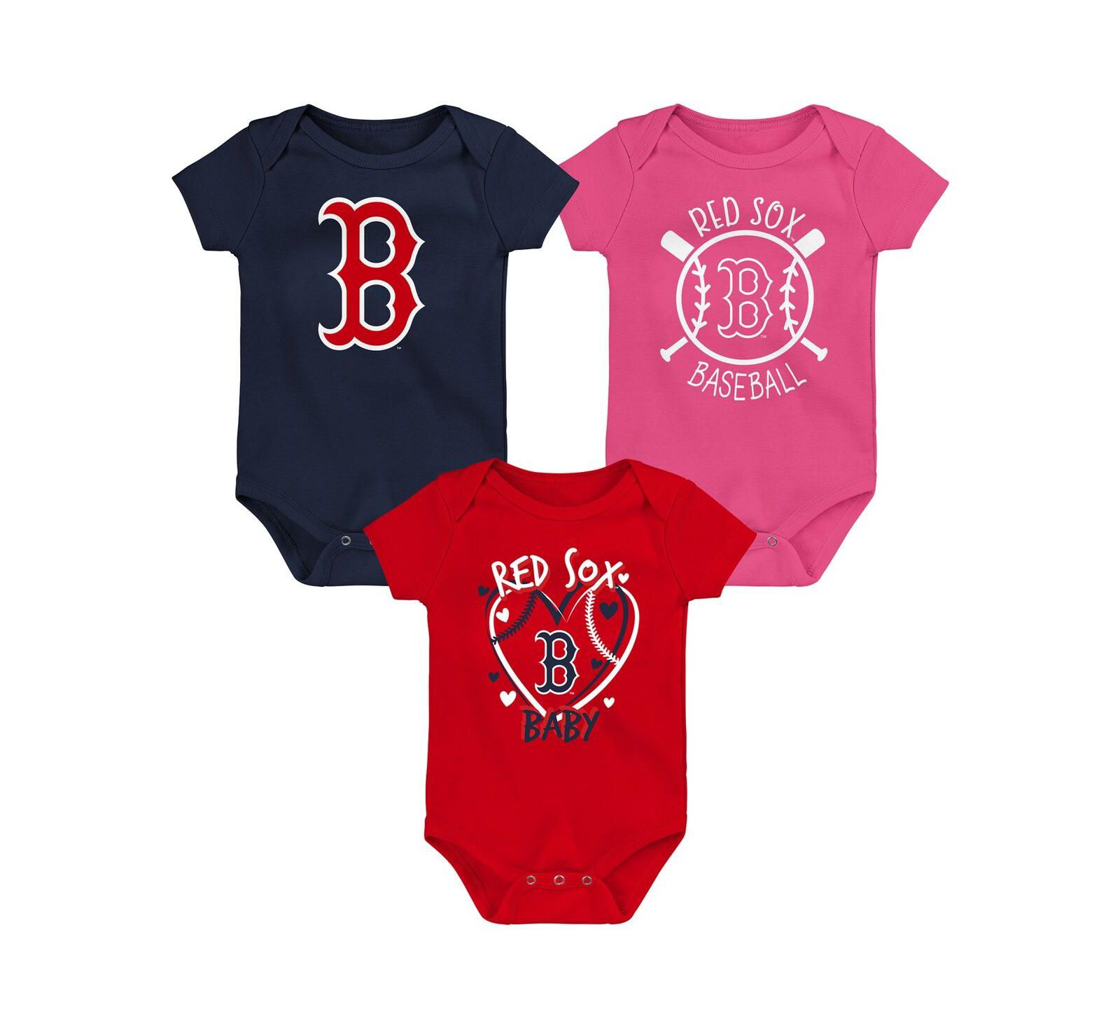 Набор из 3 боди Outerstuff Boston Red Sox Slide Home для малышей, мальчиков и девочек