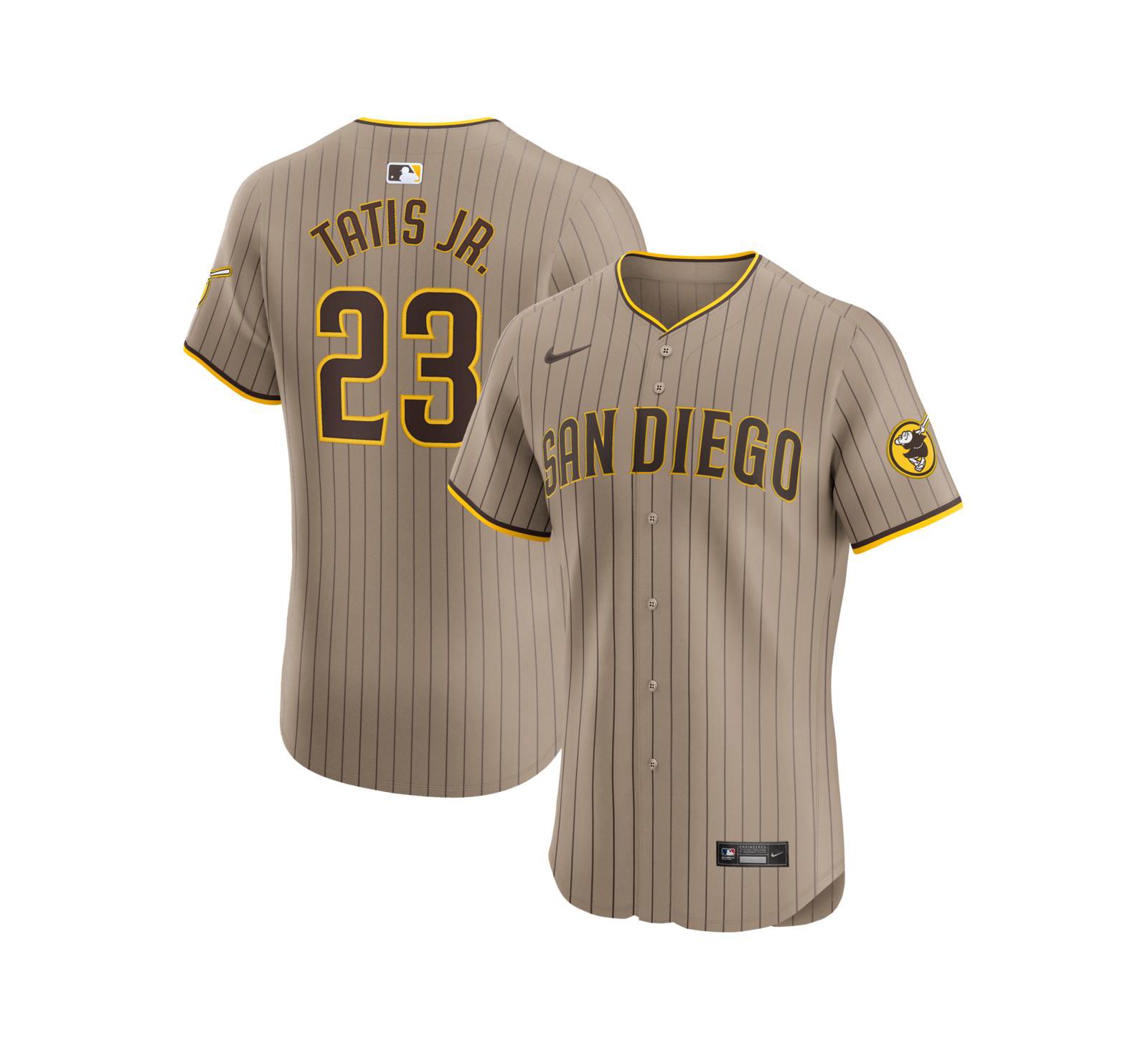 Мужская джерси Nike Fernando Tatis Jr. Sand San Diego Padres Alternate Elite Player