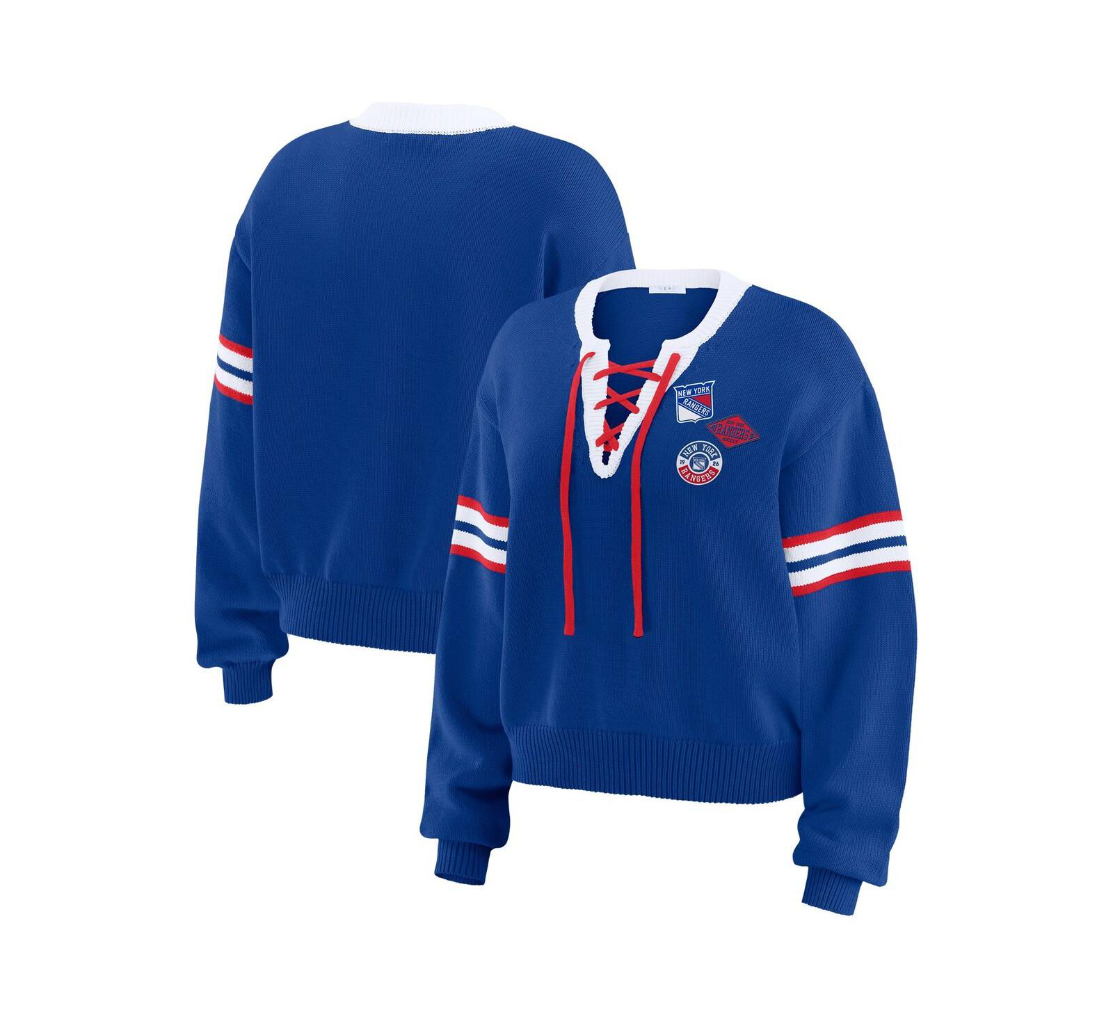 Женский укороченный джемпер Wear By Erin Andrews New York Rangers, синий цвет, с завязками