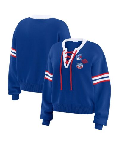 Женский укороченный джемпер Wear By Erin Andrews New York Rangers, синий цвет, с завязками