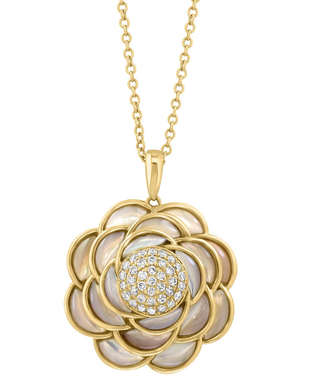 EFFY® Подвеска Flower с перламутром и бриллиантами в 14k Gold