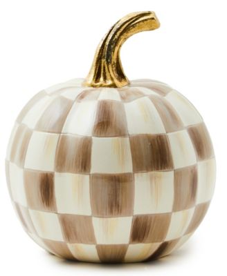 MacKenzie-Childs Mocha Check Mini Pumpkin