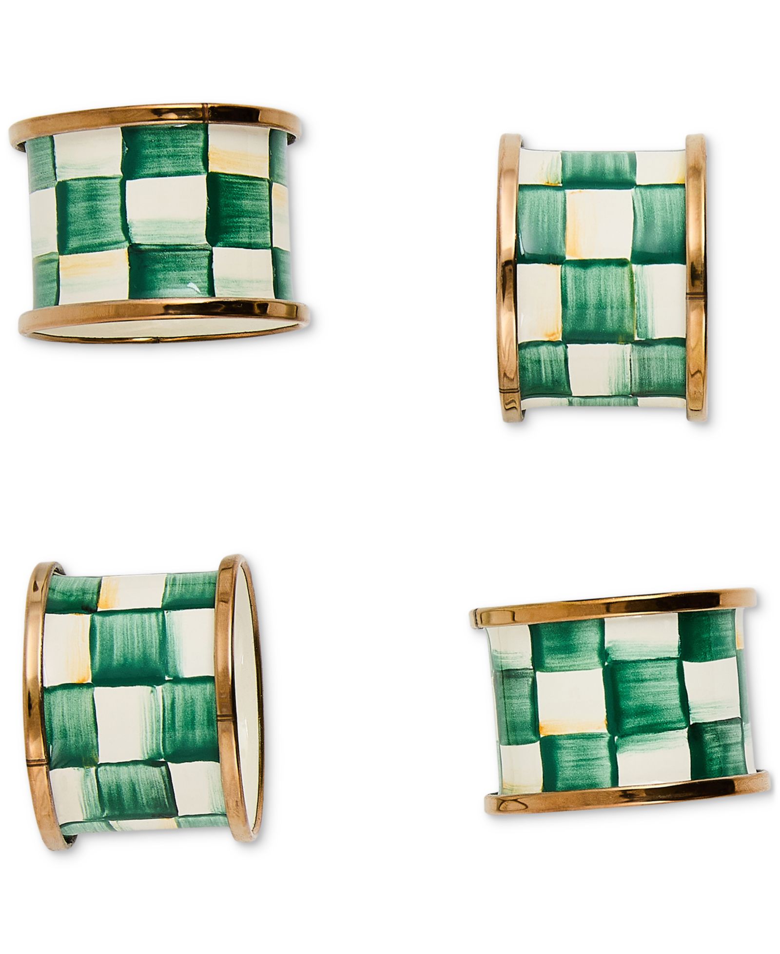 MacKenzie-Childs Кольца для салфеток Emerald Check, 4 шт.