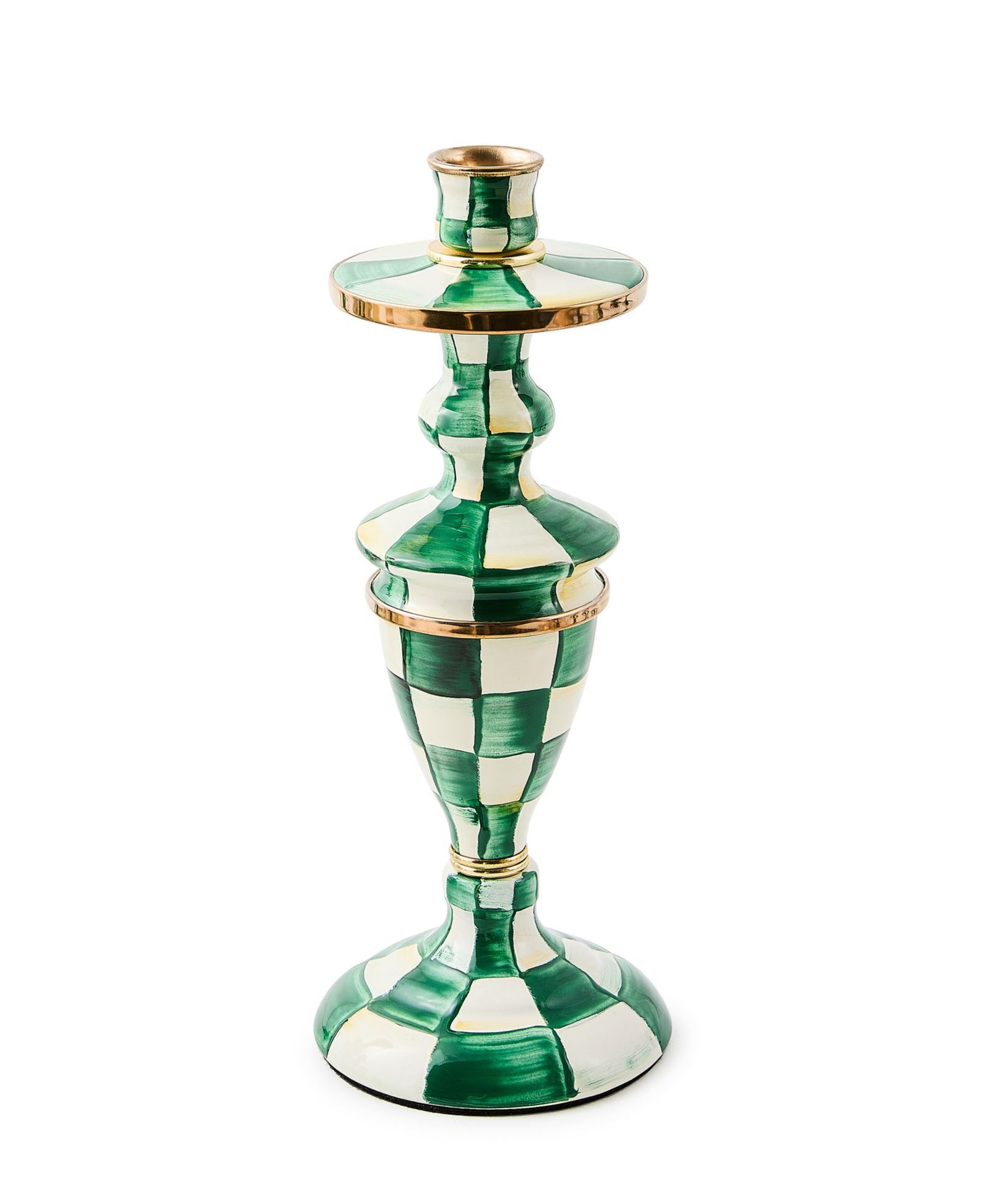 MacKenzie-Childs подсвечник Emerald Check Medium