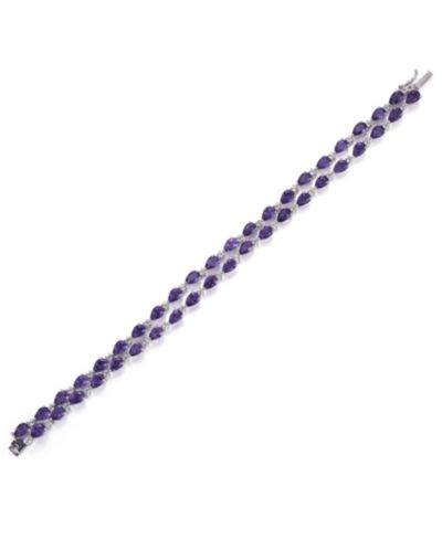 Браслет Macy's Amethyst (14.7 ct. t.w.) и White Topaz (1.65 ct. t.w.) в стерлинговом серебре