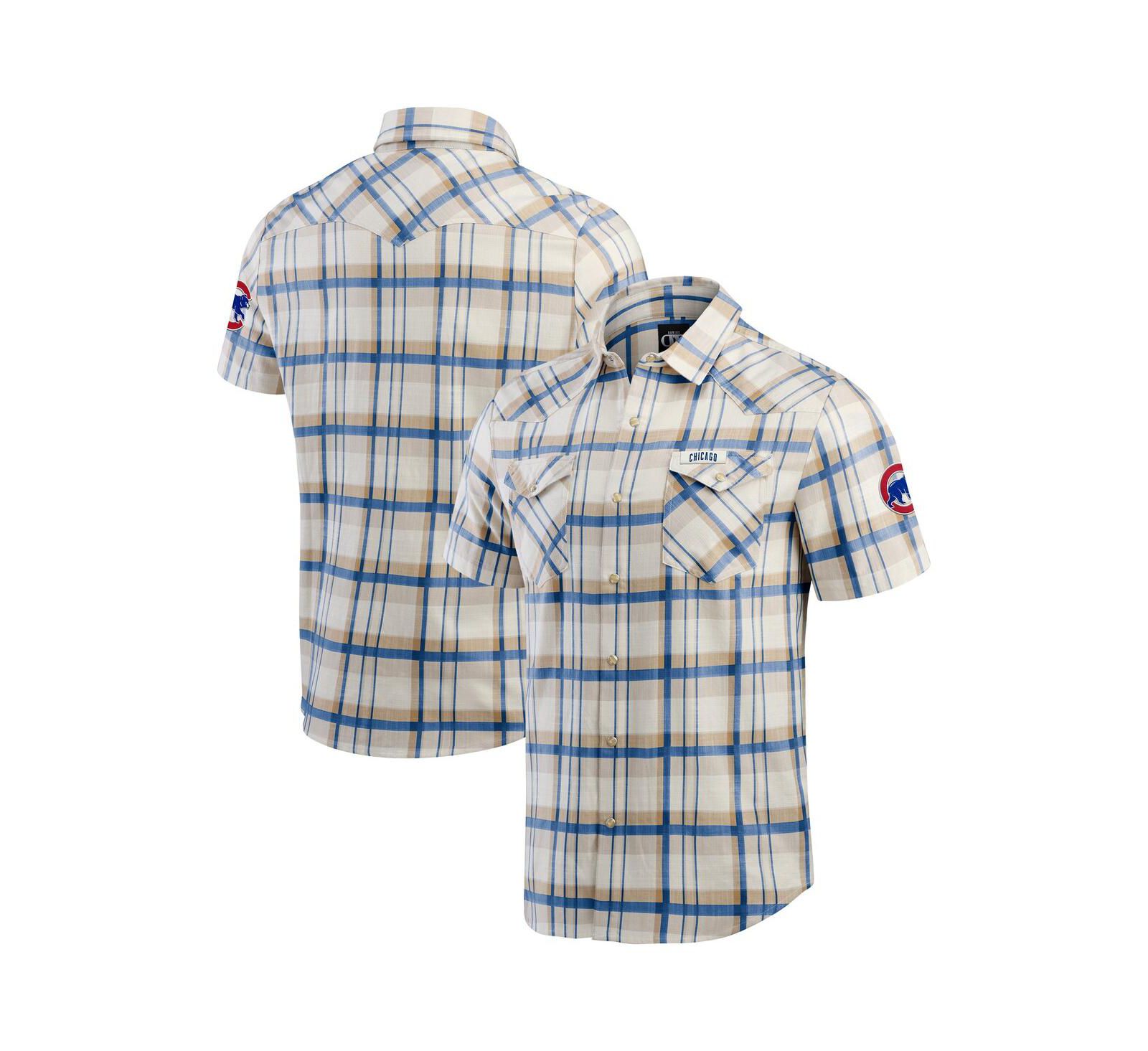 Fanatics Men's Royal Chicago Cubs Plaid Full-Snap Shirt