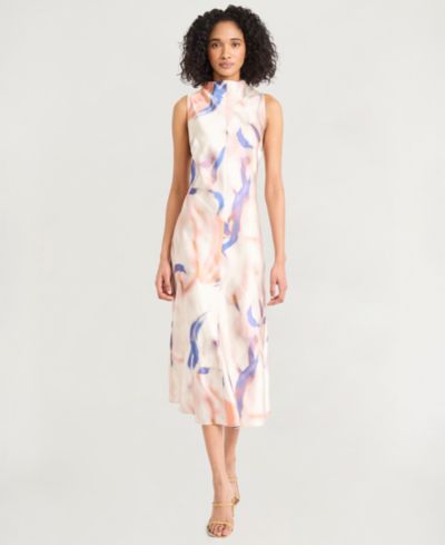 Luxely Women's Printed High-Neck Sleeveless Dress